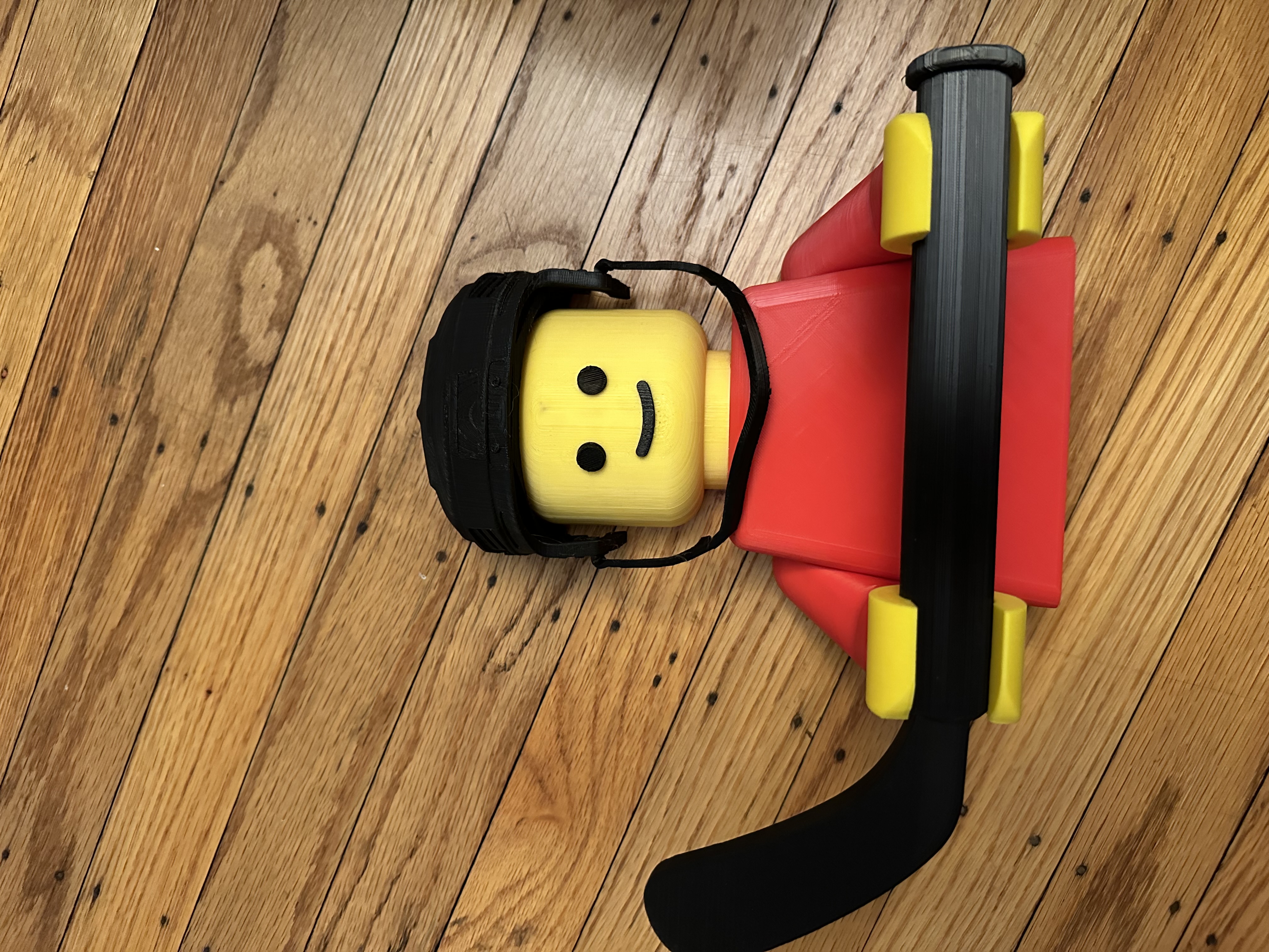 Lego ice hockey helmet to go with the stick TP holder