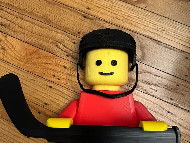 Lego ice hockey helmet to go with the stick TP holder