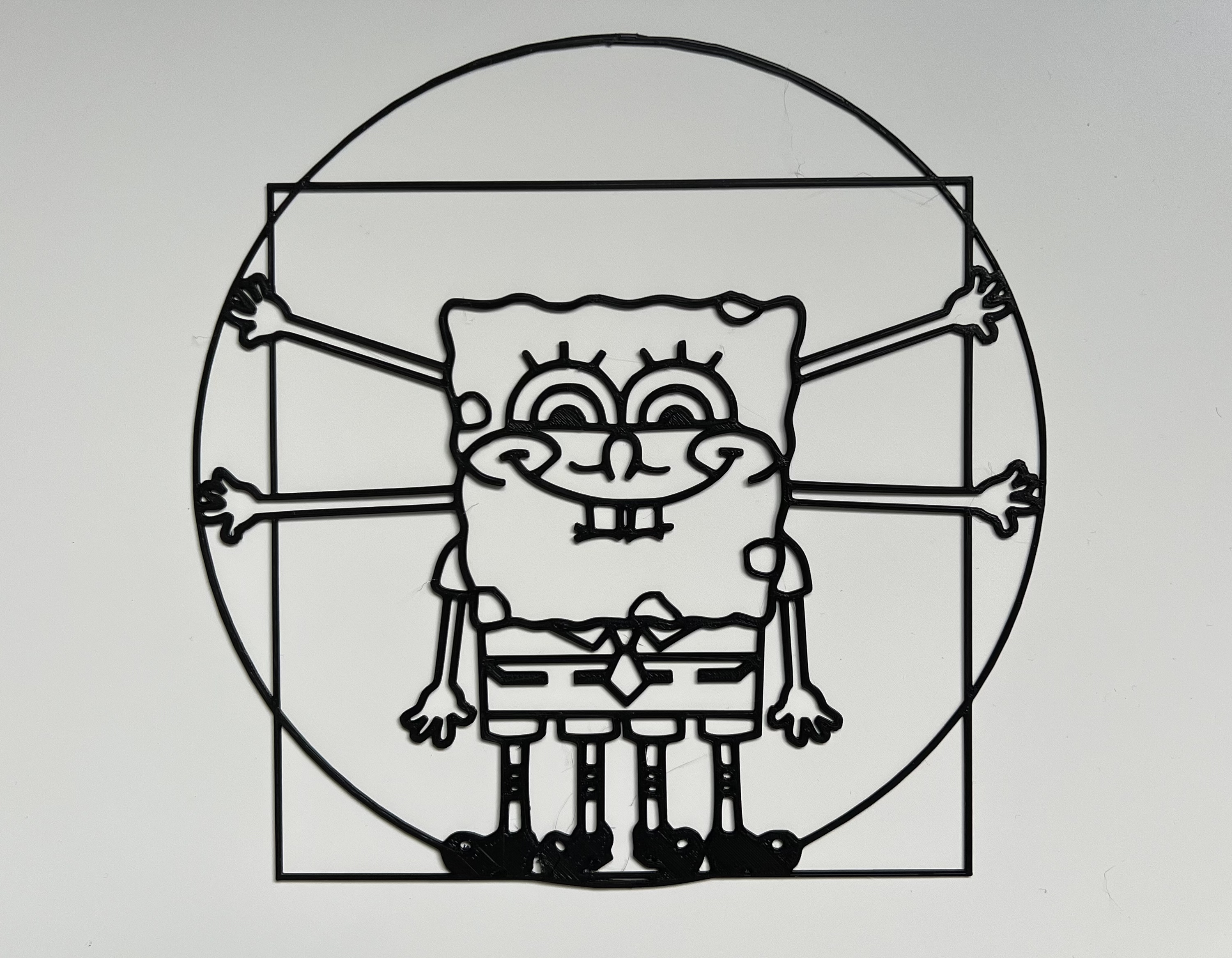 Sponge Bob Vitruvian Man Wall Art