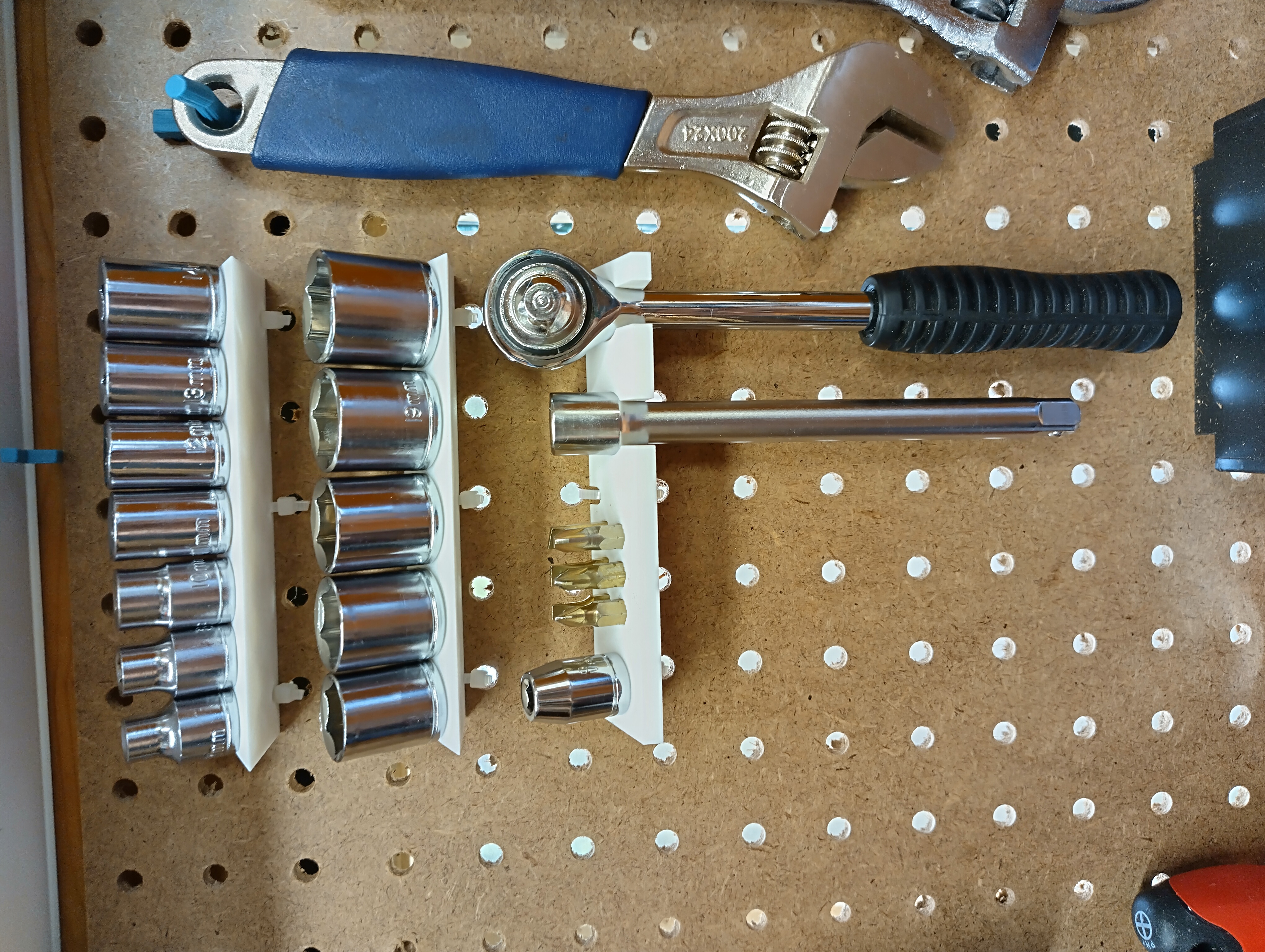 Ratchet and Socket Holders for Pegboard