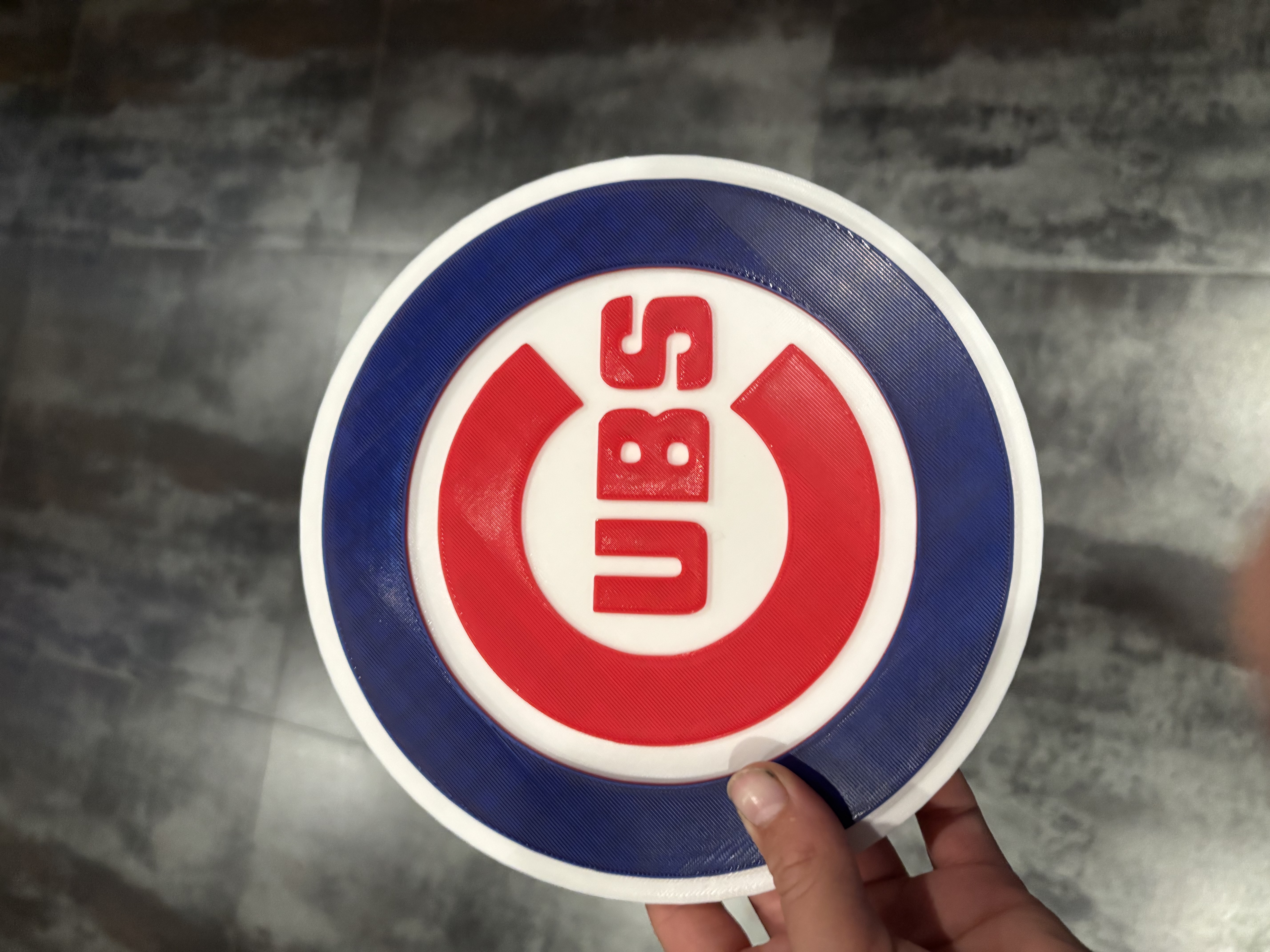 3 color single extruder single piece Chicago Cubs Logo wall art