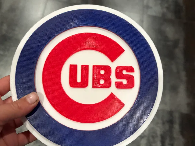 3 color single extruder single piece Chicago Cubs Logo wall art