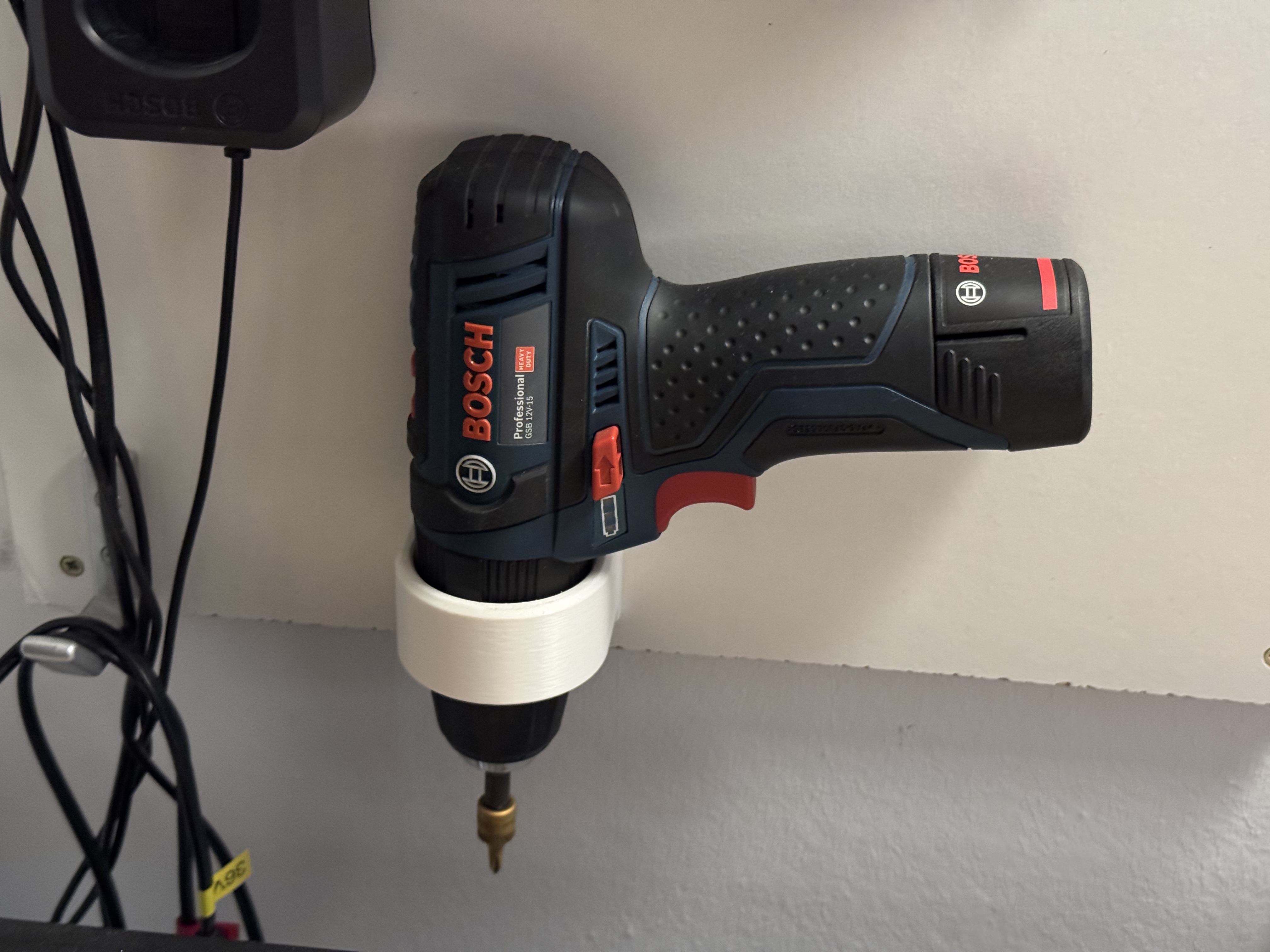 Wall mount Bosch power drill GSB 12V-15