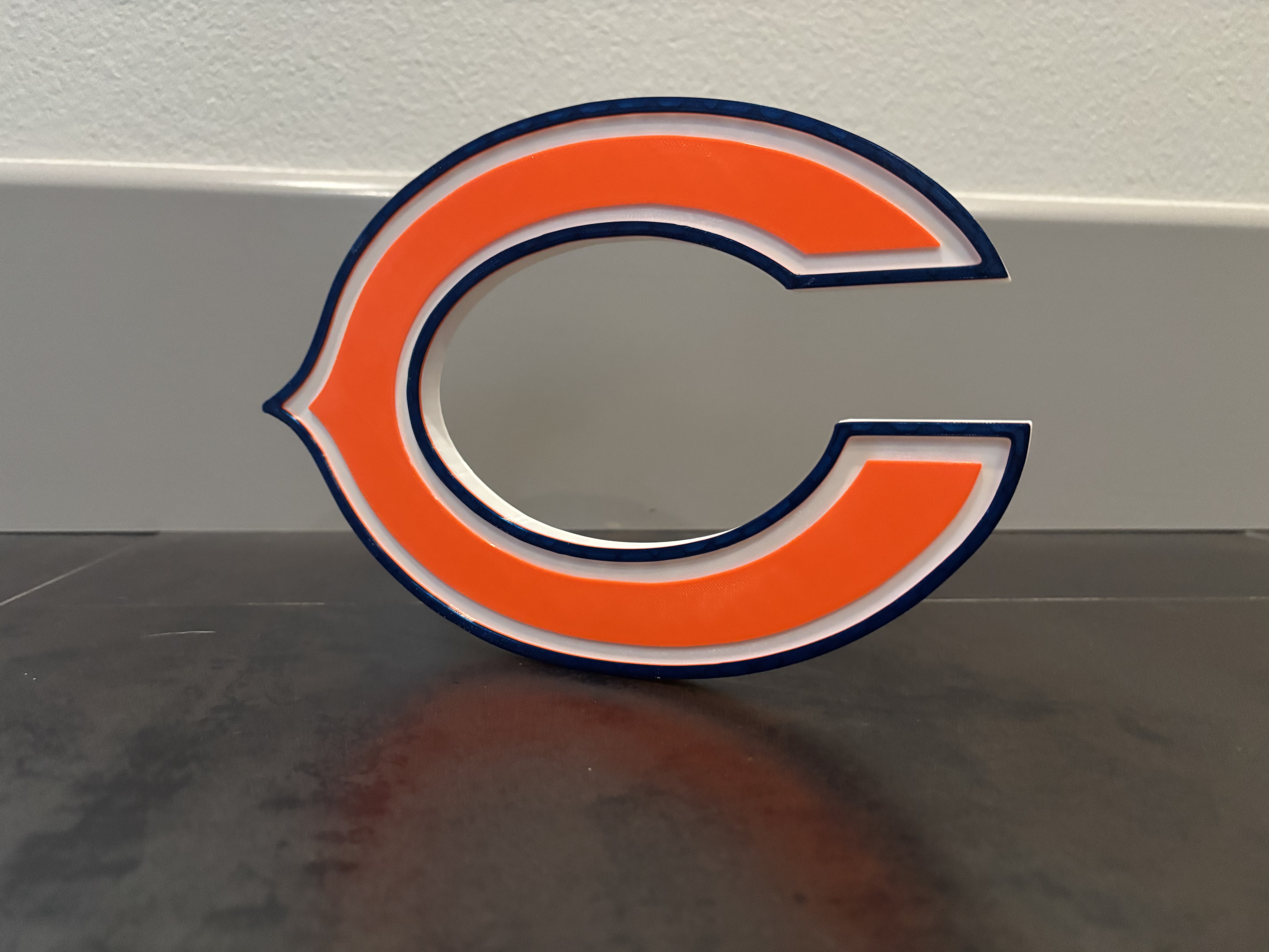 3 color single extruder single piece Chicago Bears "C" Logo wall art