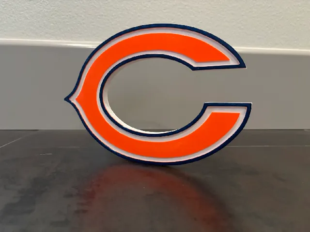 3 color single extruder single piece Chicago Bears "C" Logo wall art