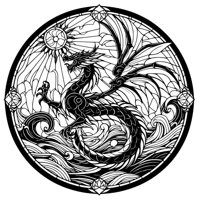 Wall art / fan: Dragon (13)