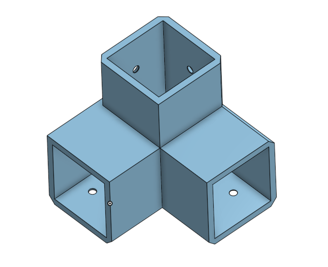 3-axis square tube connector 30x30mm