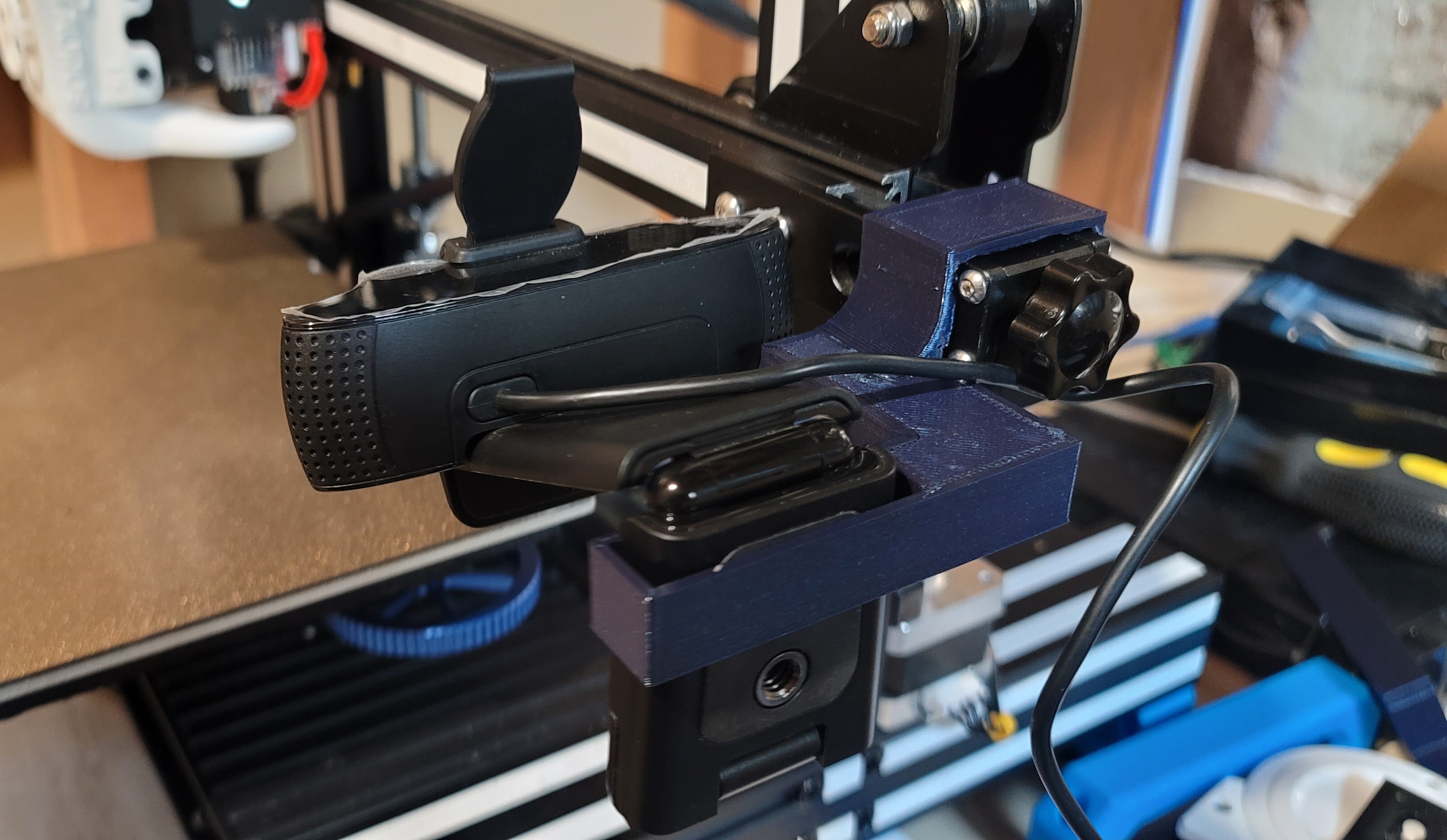 Ender 3 V2 with Upgraded Belt Tensioner Logitech C920 Camera Mount (Remix)