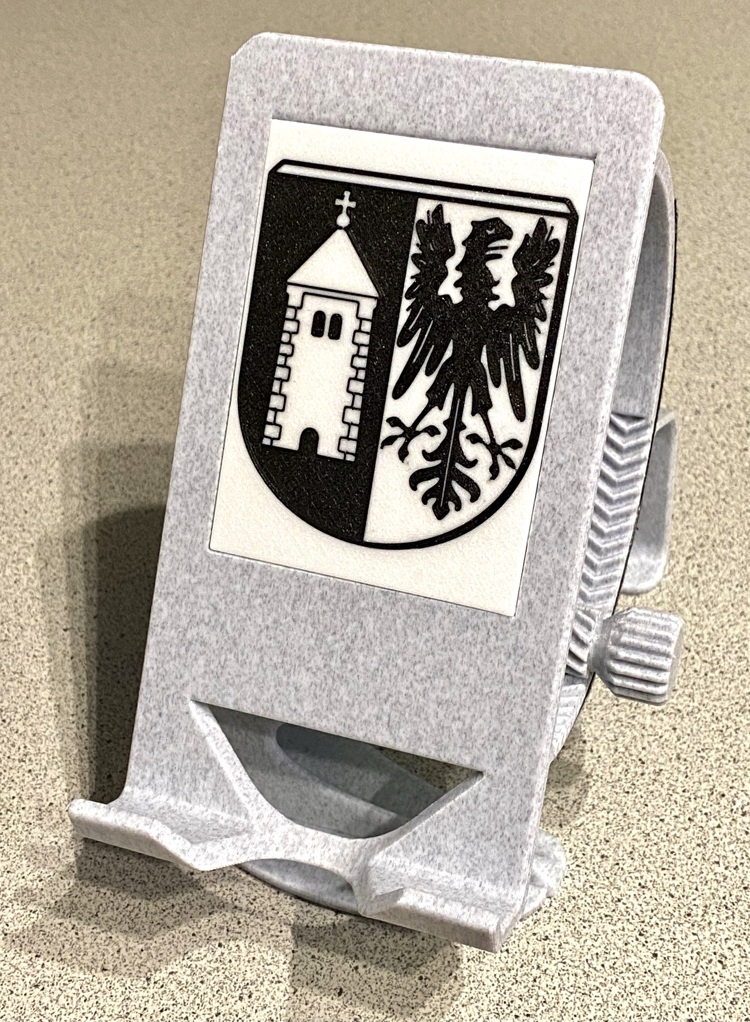 Multi-color Cover Plate for revised Phone Holder (here: Crest of Weilerswist)