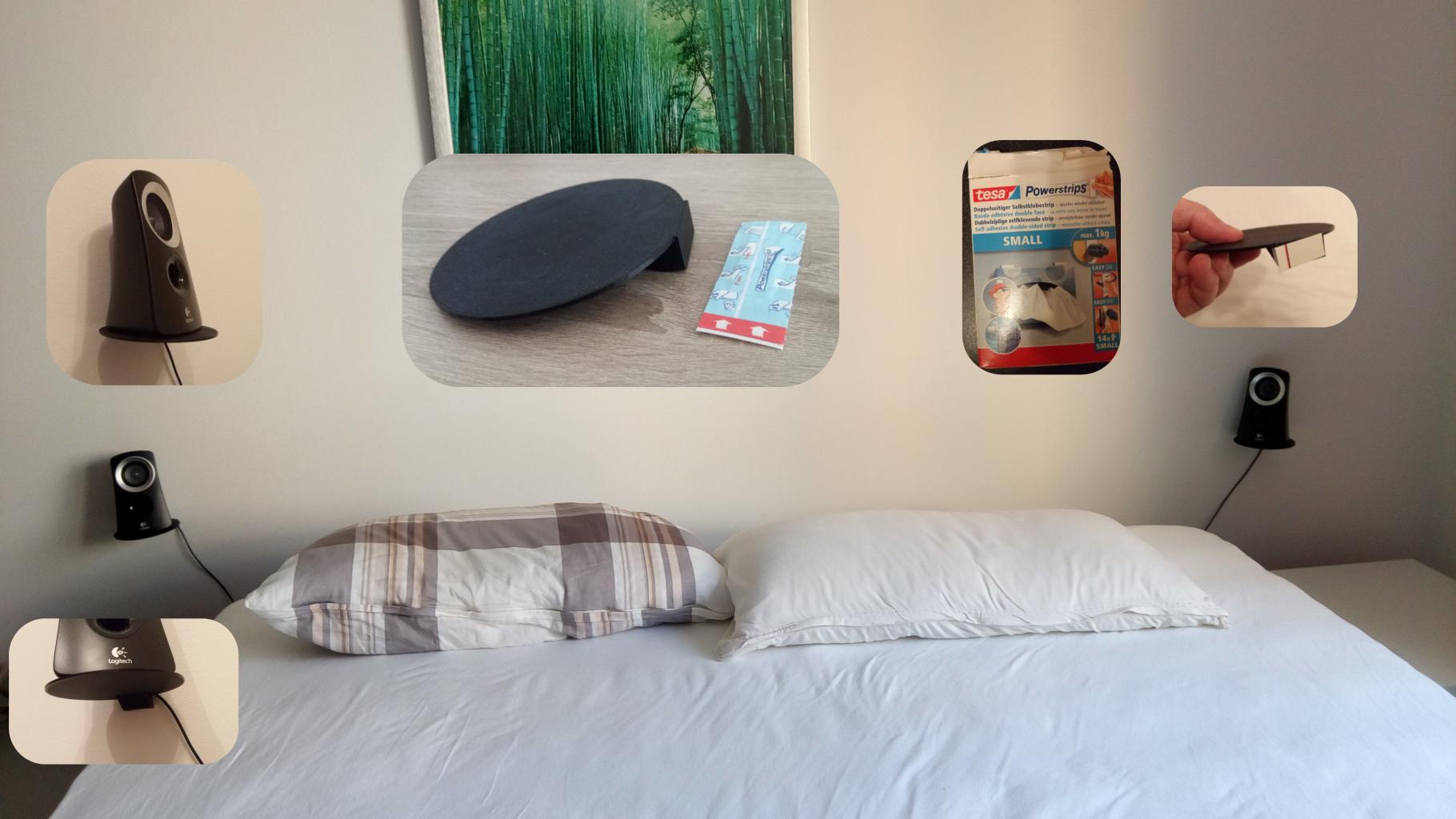 simple wall mount for double-sided self-adhesive strips (no screws)