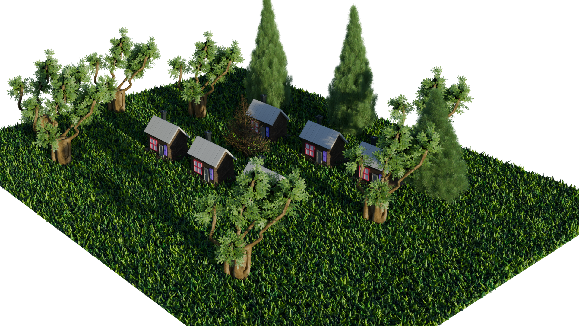 Houses in the forest
