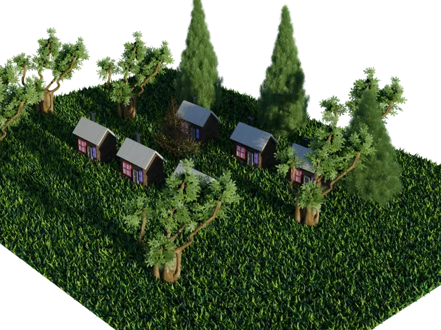 Houses in the forest