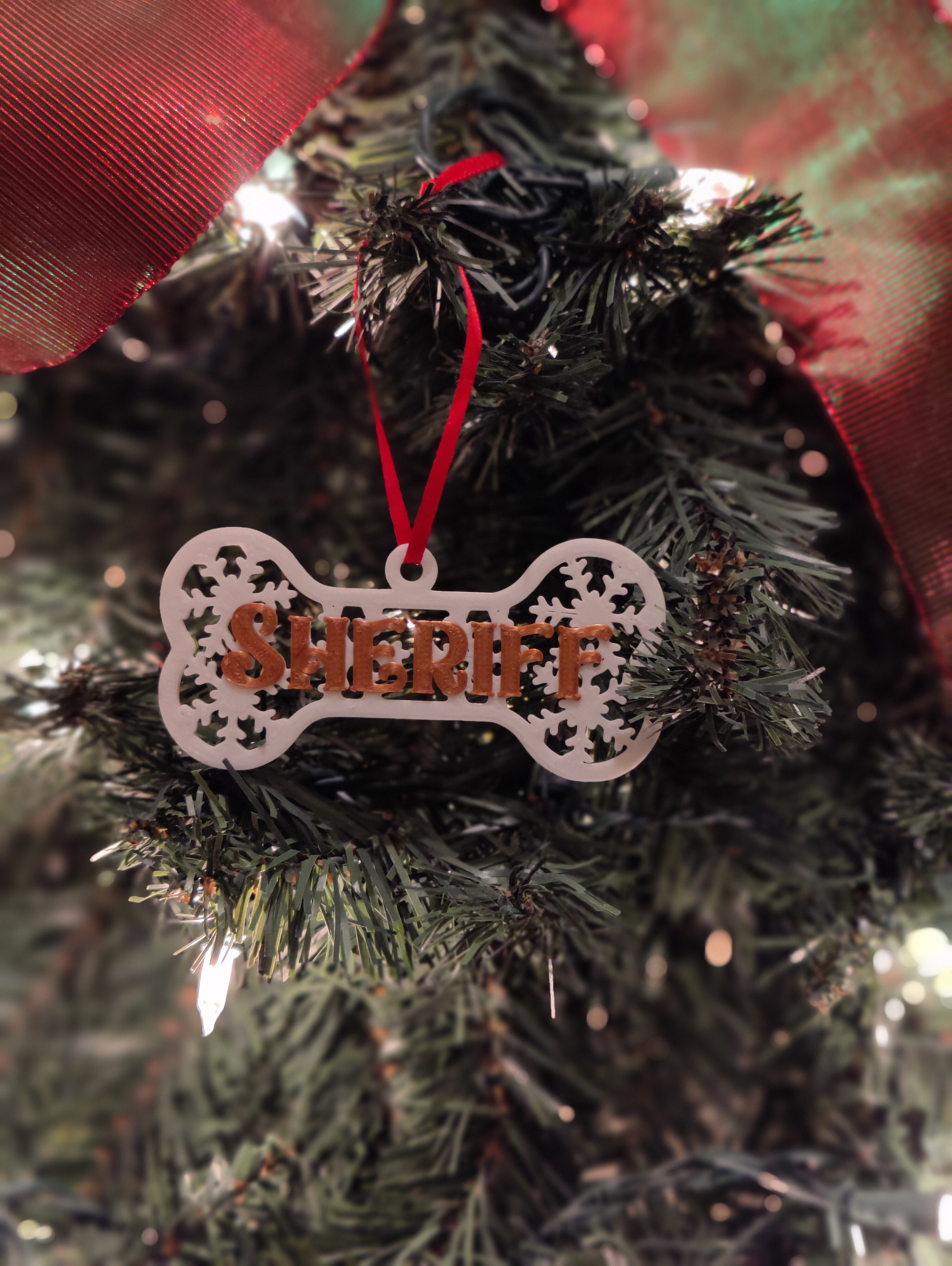 Snowflake Bone Ornament
