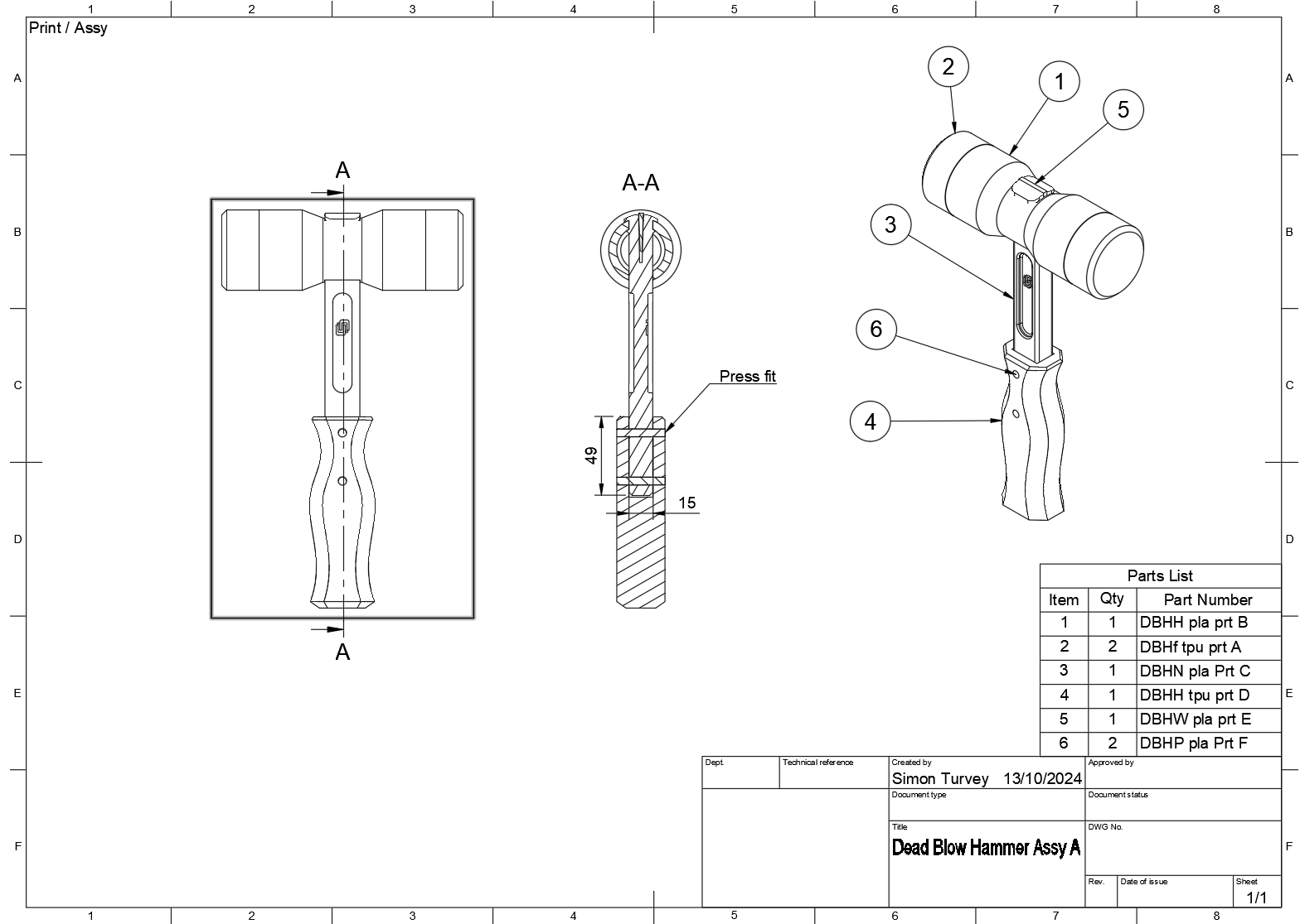 Dead blow hammer — miniatura 2