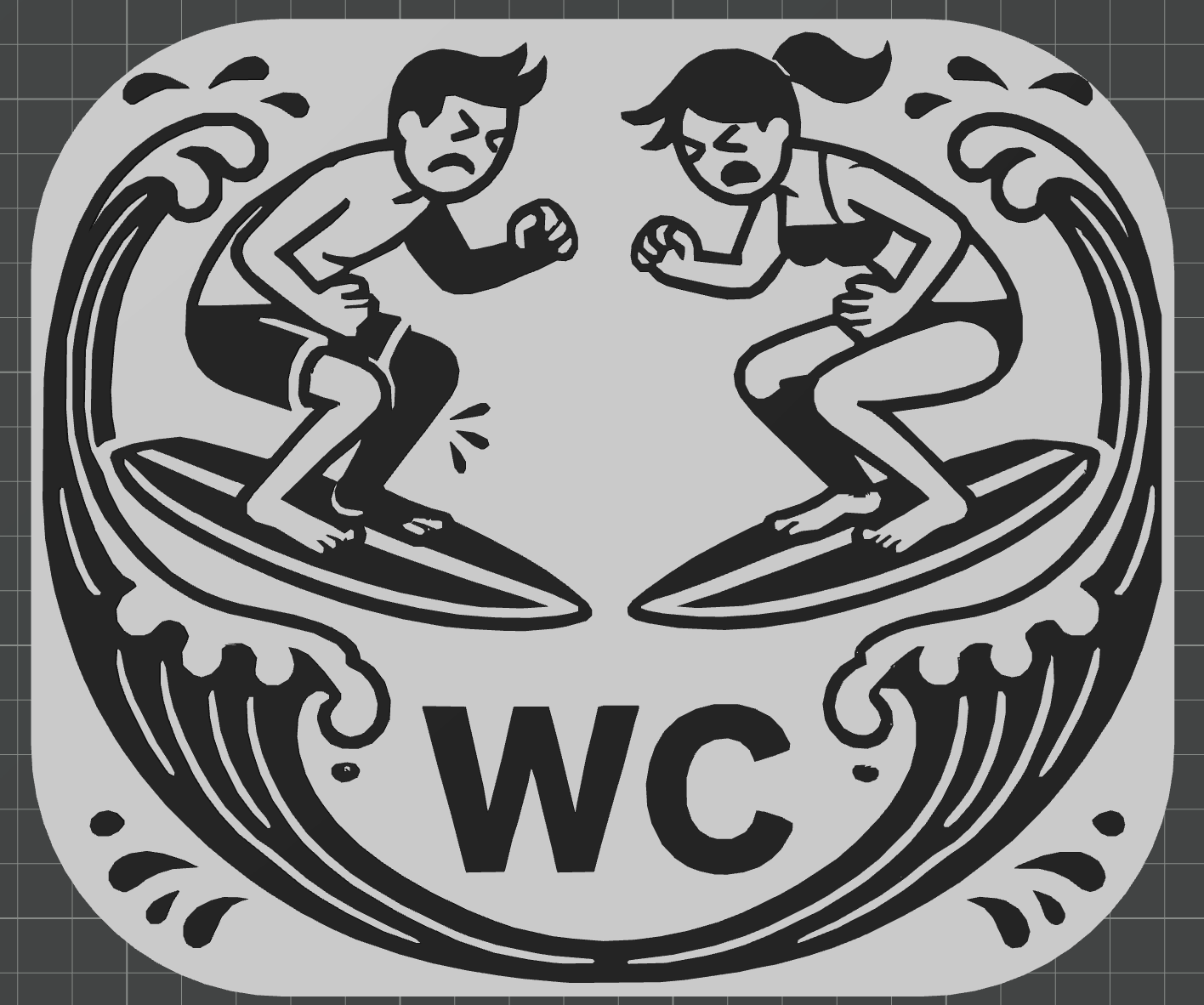 WC sign - surfing vibes