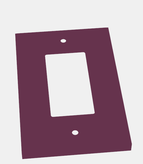Deep GFI face plate 3D model thumbnail