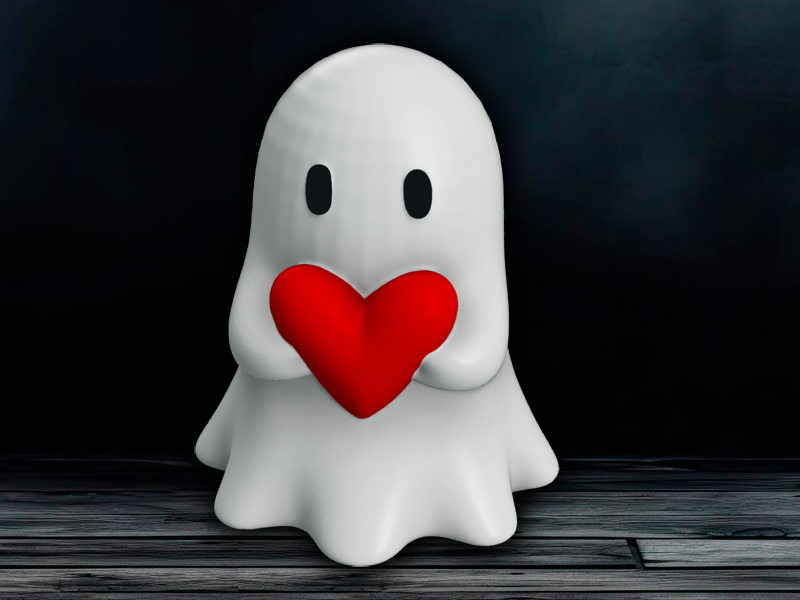Ghost With Heart Ghost Figurine Halloween