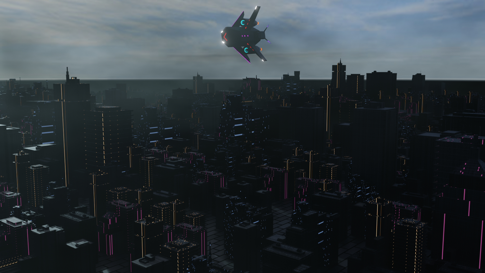 Cyberpunk City and Aircraft — miniatura 5