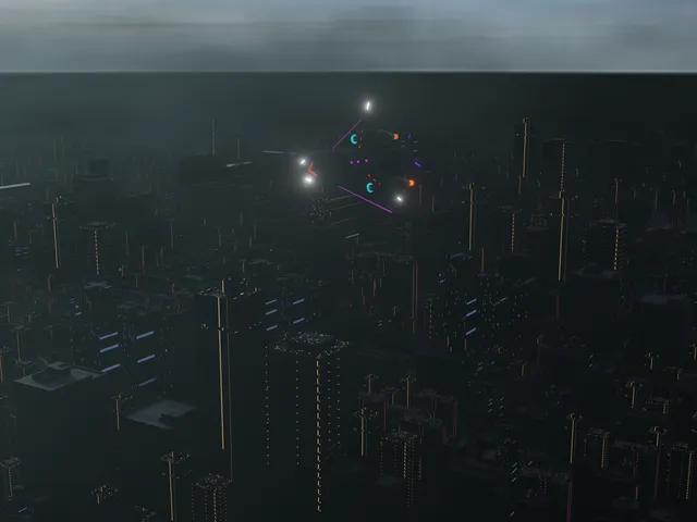 Cyberpunk City and Aircraft
