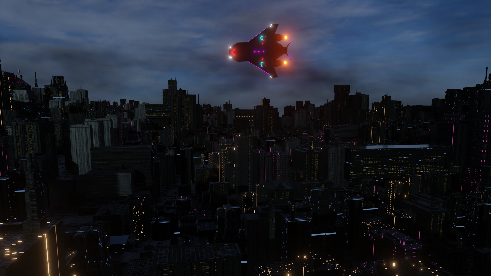 Cyberpunk City and Aircraft — miniatura 2
