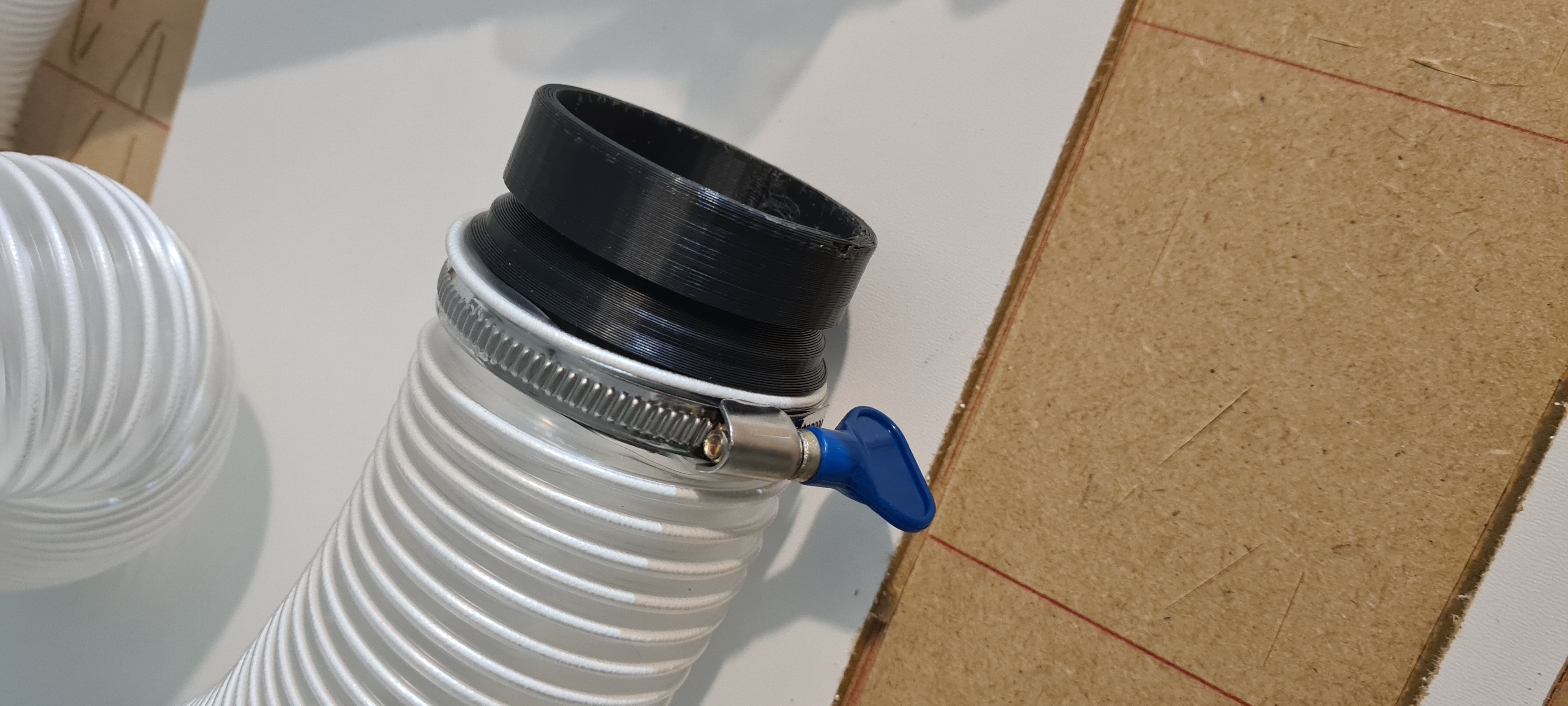 2.5" Vacuum Hose End compatible with Design8Studio's Floating-Z Dust Shoe for LowRider V3 CNC