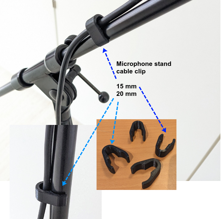 Microphone stand cable clip