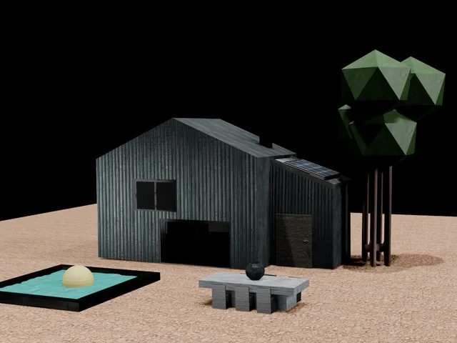 3D Industrial country house