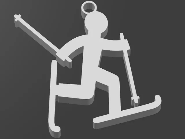 cross country skier keychain