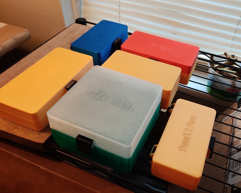 36/63.5, Spring Latch Modular Ammo Box by brass_ring Printables Store