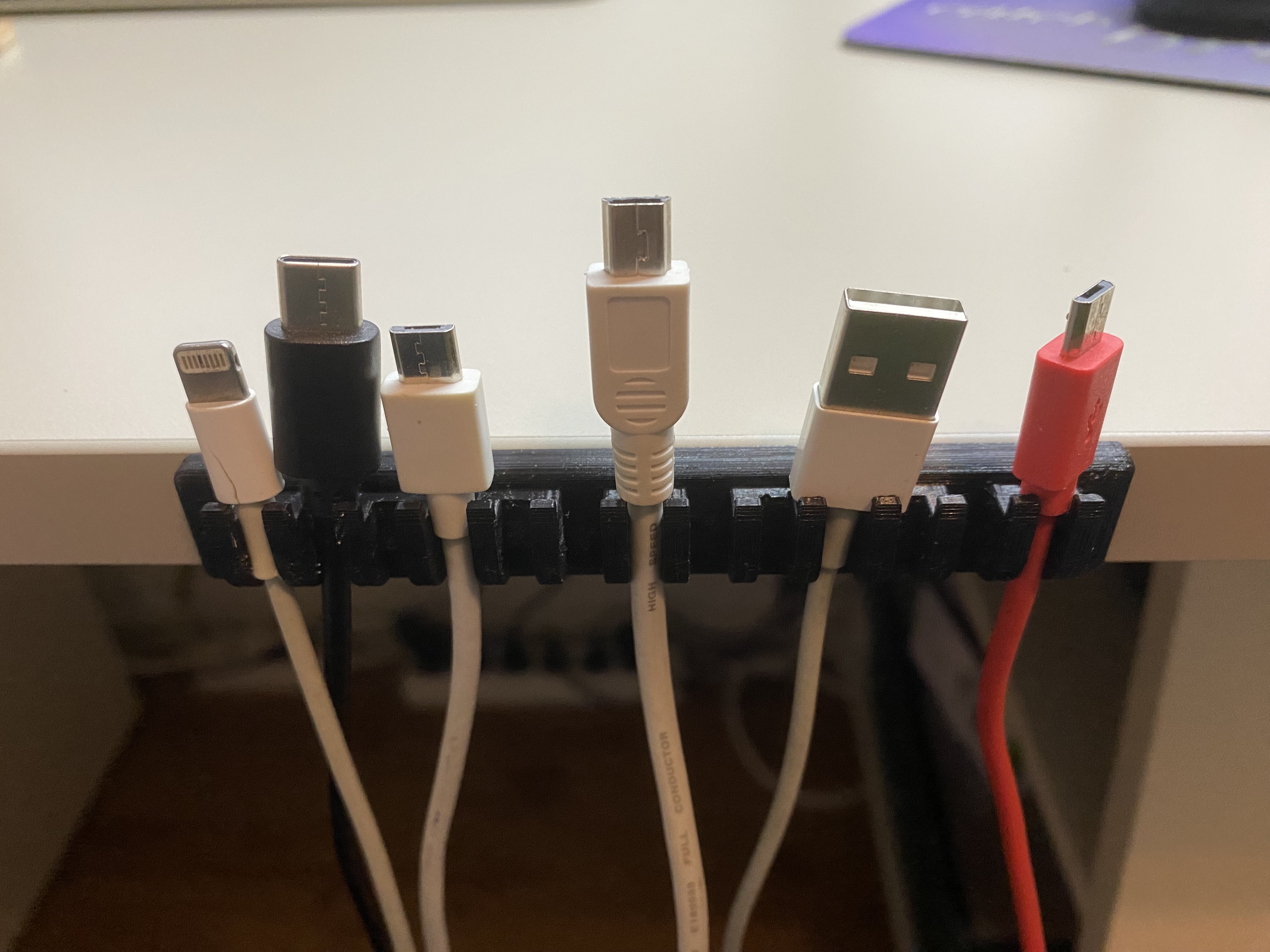 Cable holder 18mm height, fits a IKEA TROTTEN Desk by WilcoK Download