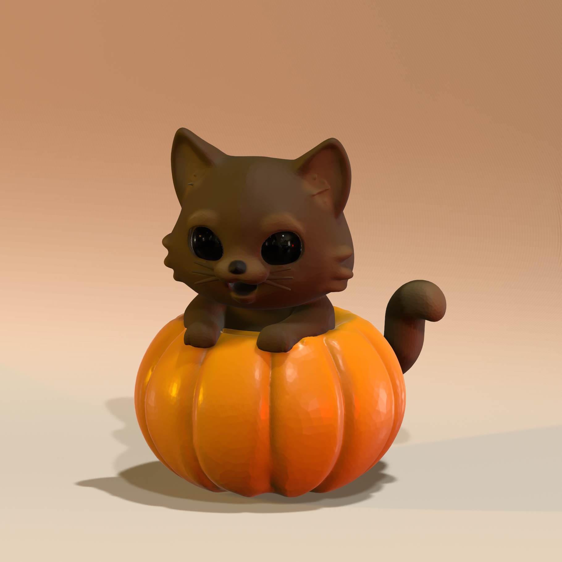 Cat in pumpkin