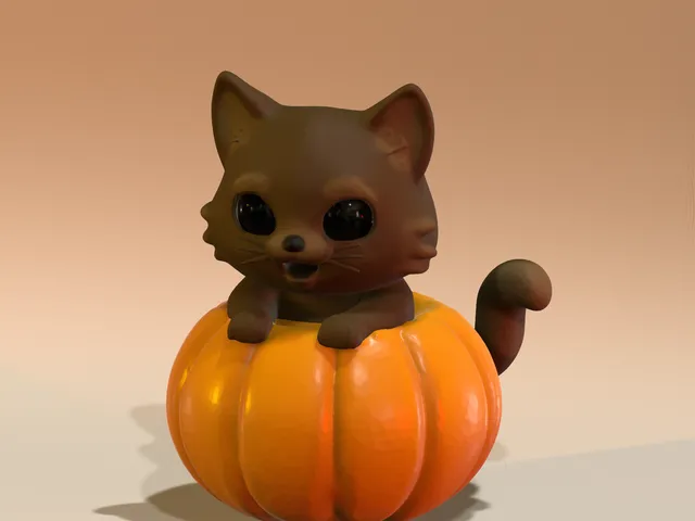 Cat in pumpkin