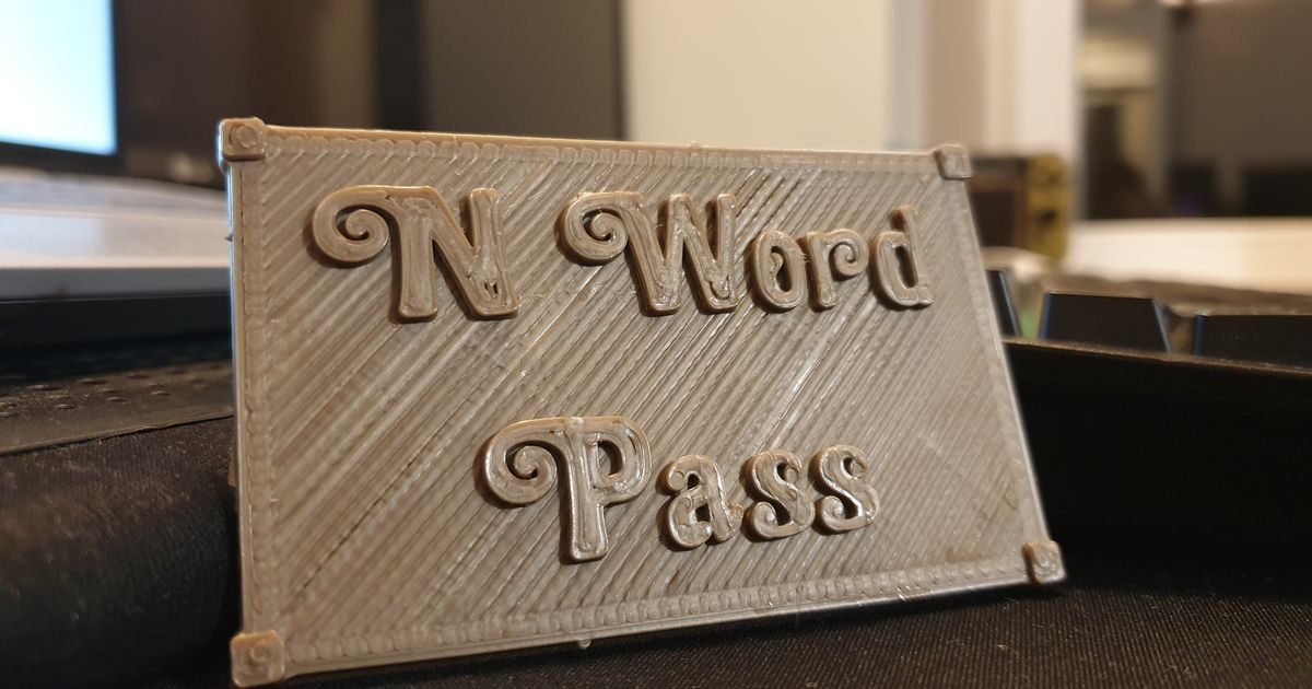 N Word Pass By Franspai Download Free STL Model Printables