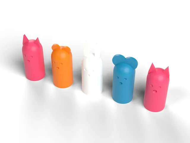 Finger Puppets - Cat, Bear, Rabbit, Mouse and Pig for Storytime, No Supports (OpenSCAD)