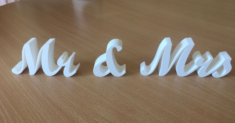 Mr and Mrs wedding sign by CGS Models | Download free STL model ...