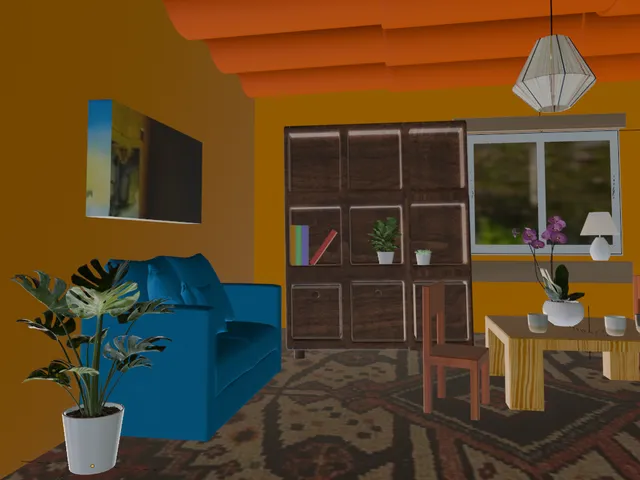 Orange living room