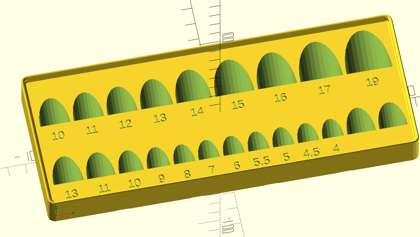 Gridfinity Tray for Metric Sockets