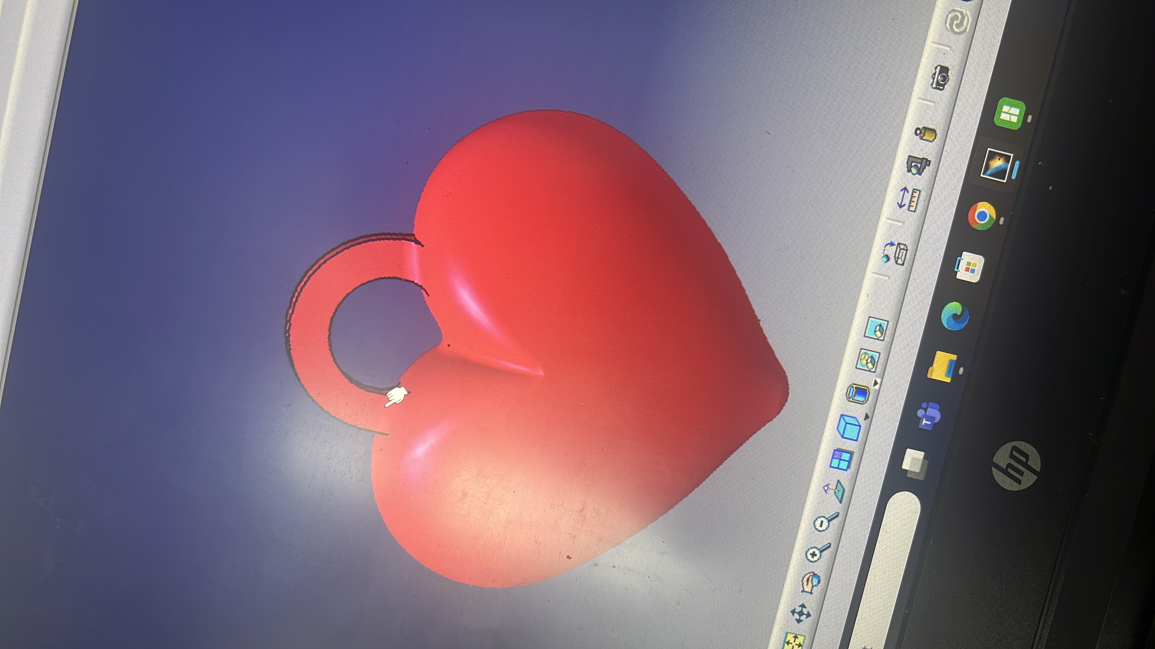 red heart and heart on key
