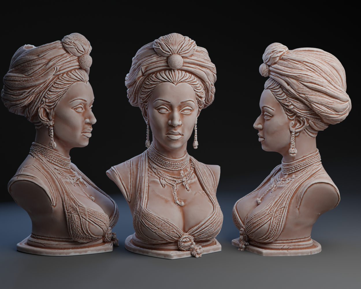 Bust of Louisiana Creole practitioner of Voodoo / + Planter Version
