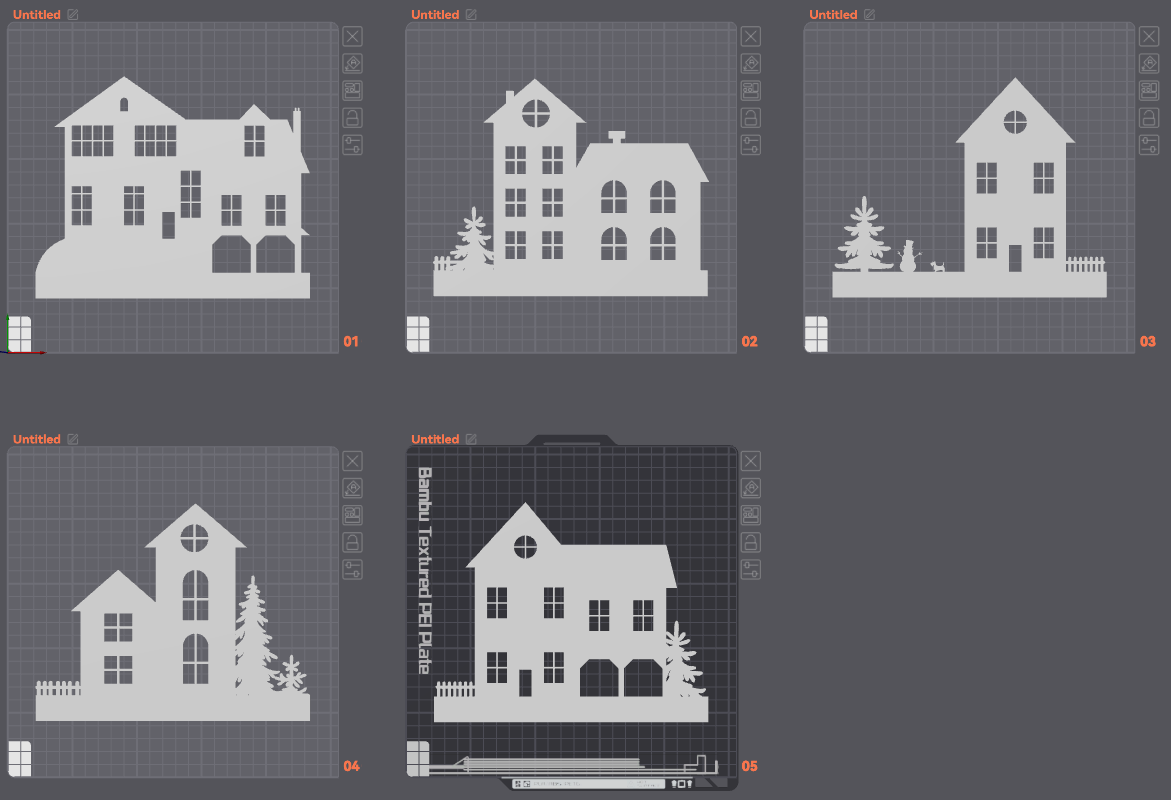Winter Window Decoration - Houses
