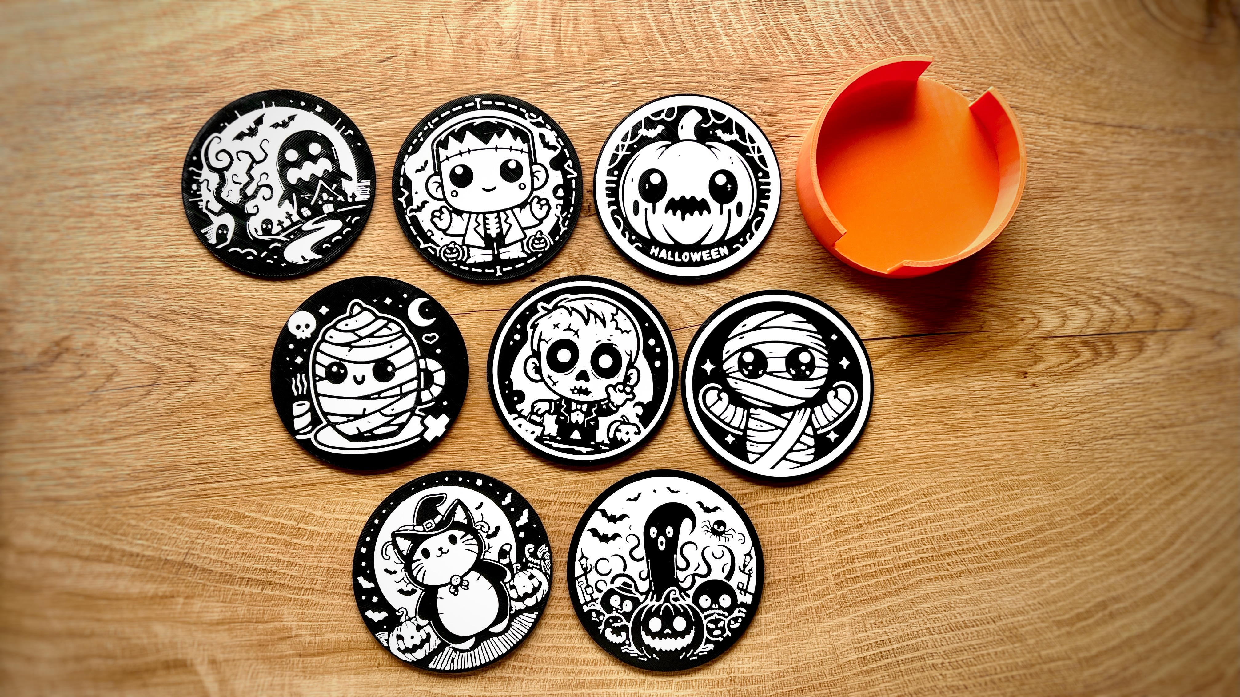 Halloween Coasters & Stand: 8 Unique Designs