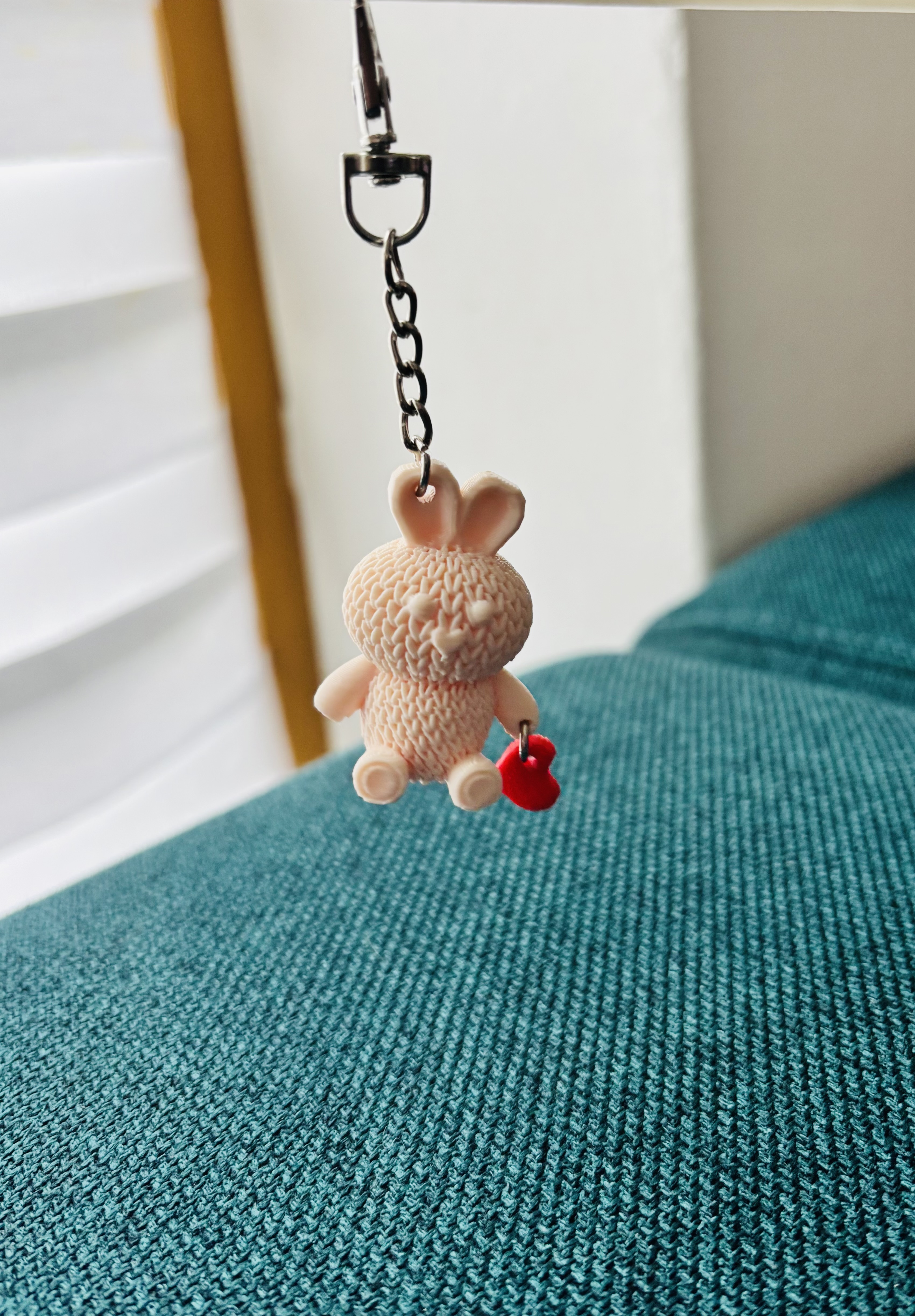 knitted bunny keychain, easter