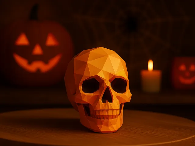 Halloween Low-Poly Skull