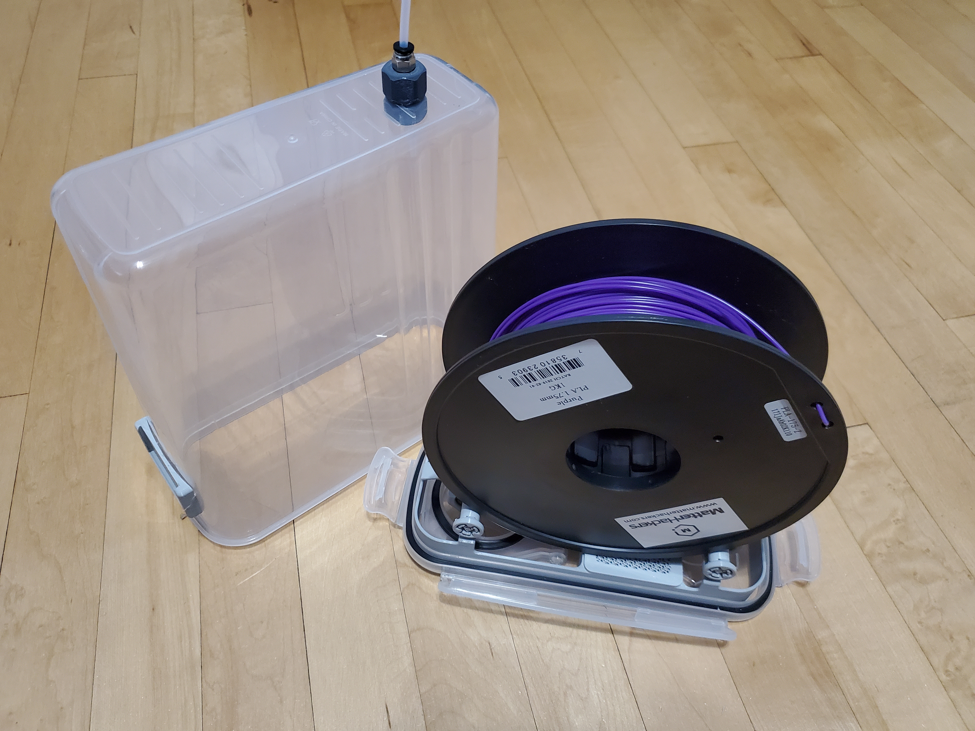 Simplified Filament Dry Box with Rollers (Remixed)