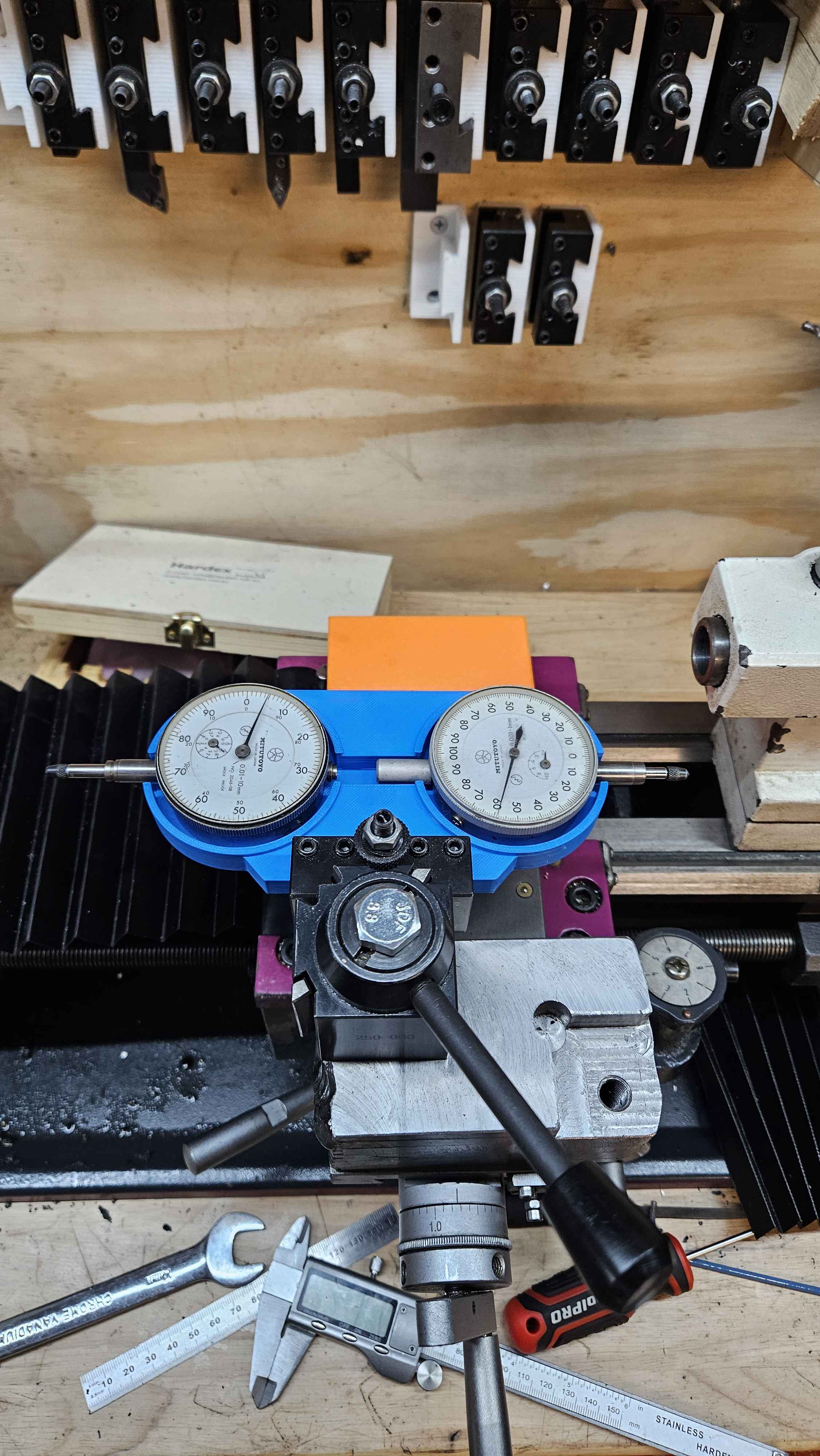 Dual Dial Indicator Lathe Tool Post Mount — miniatura 2