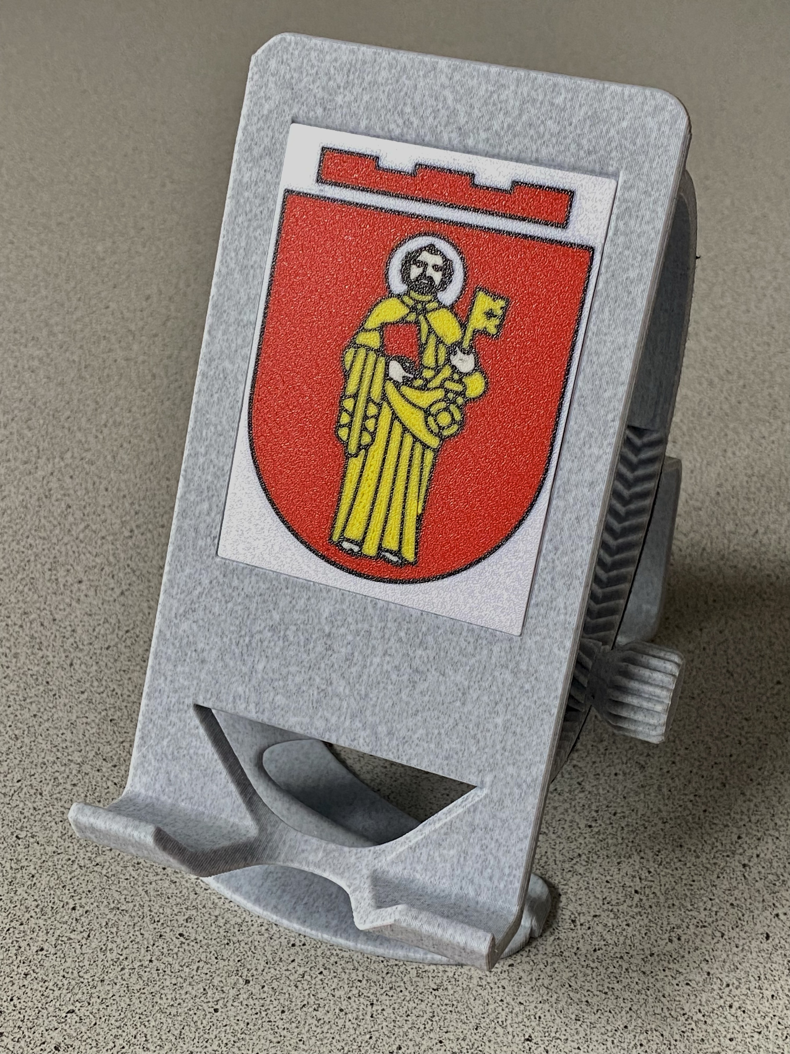 Multi-color Cover Plate for revised Phone Holder (here: Crest of Trier)