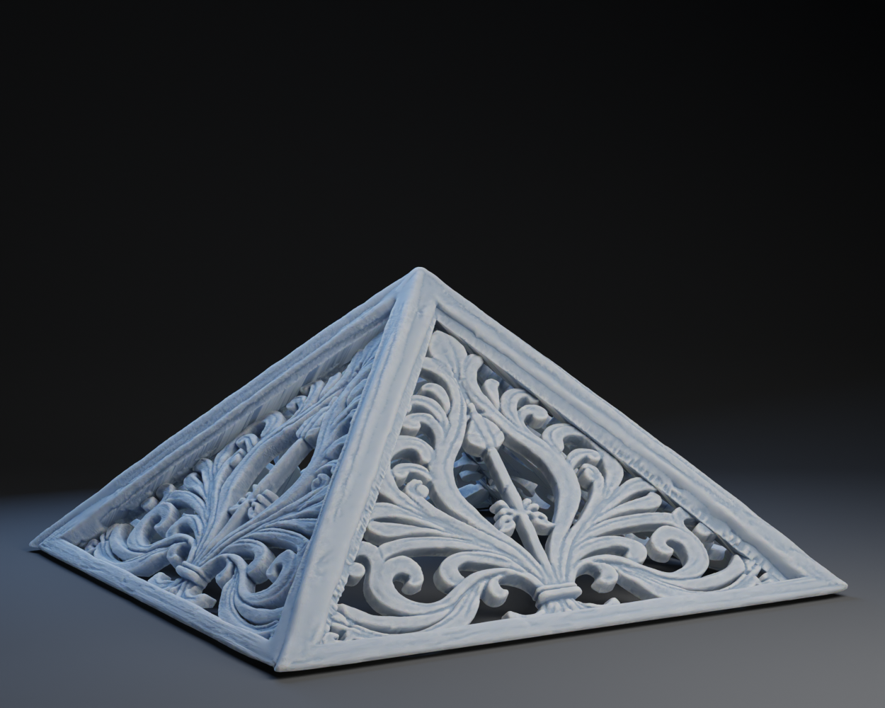 Pyramid with Scroll Art