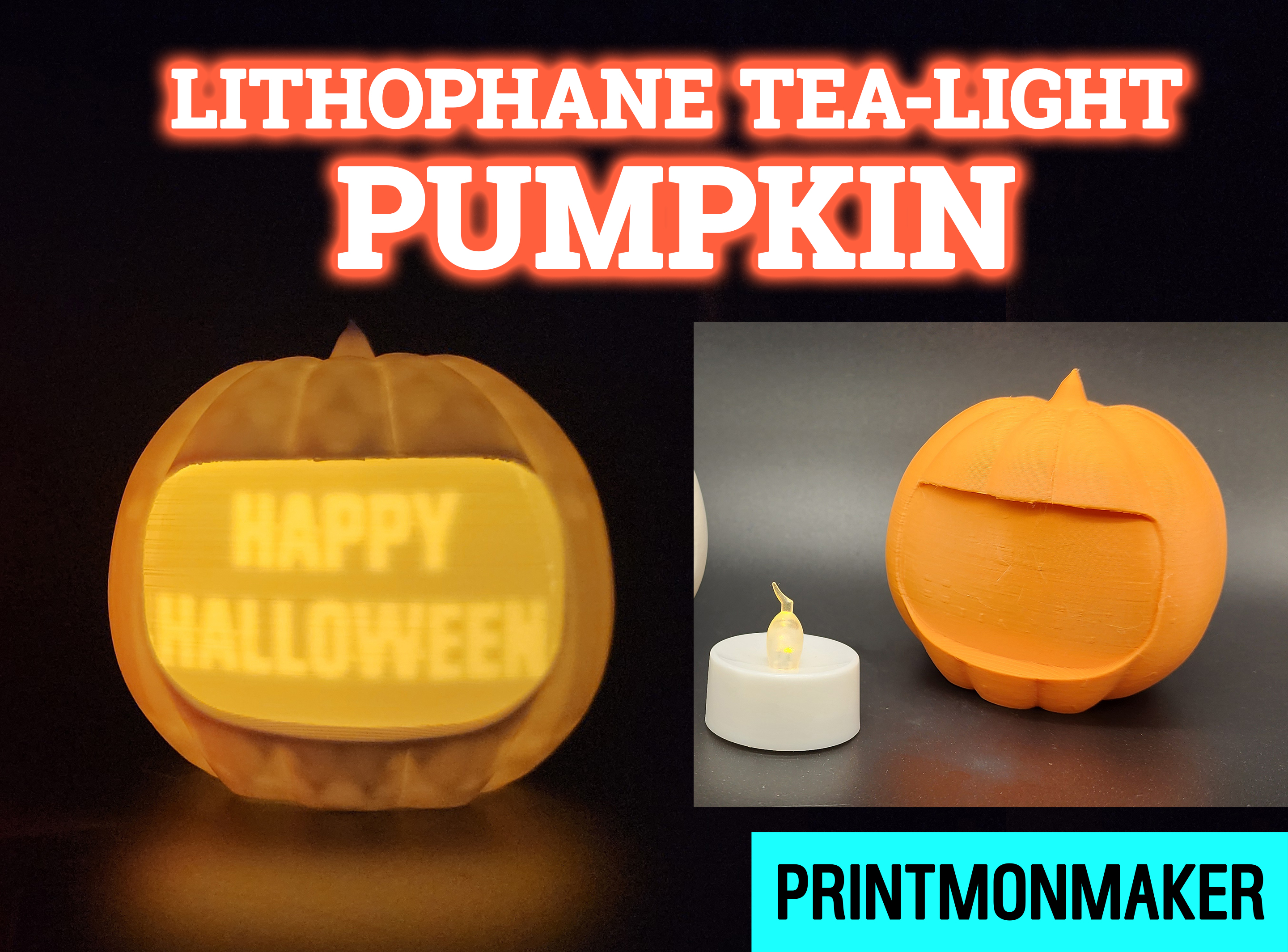 Lithophane Tea-Light Pumpkin