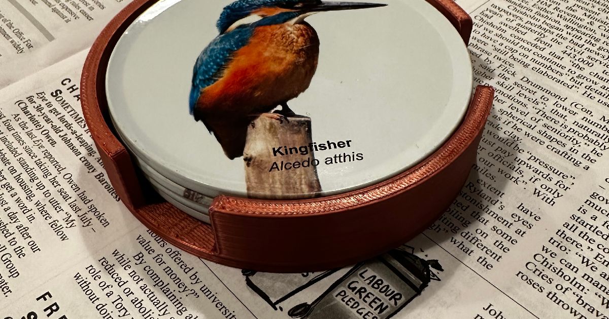 Parametric coaster holder by TonyW Download free STL model