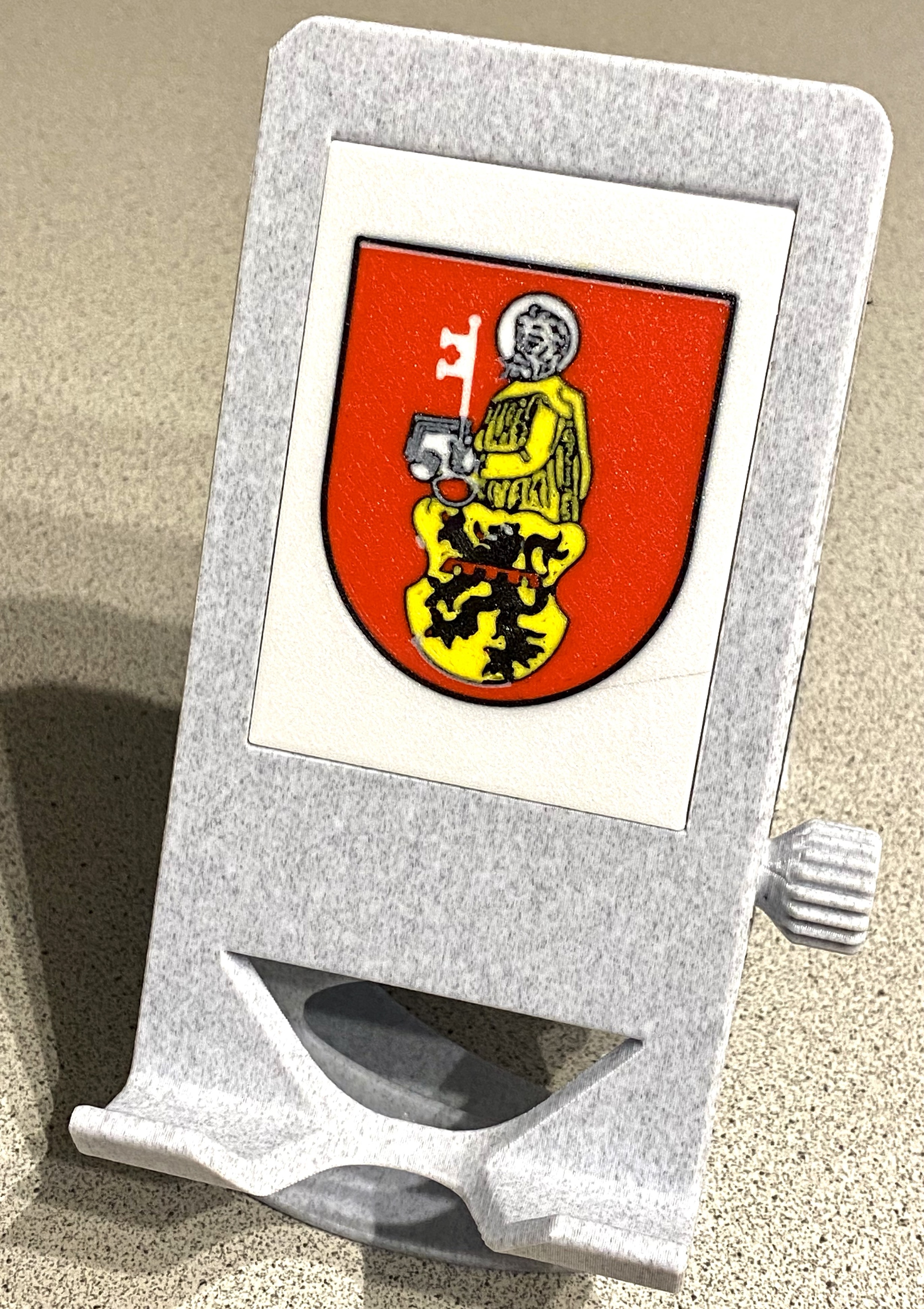 Multi-color Cover Plate for revised Phone Holder (here: Crest of Esch (RLP))